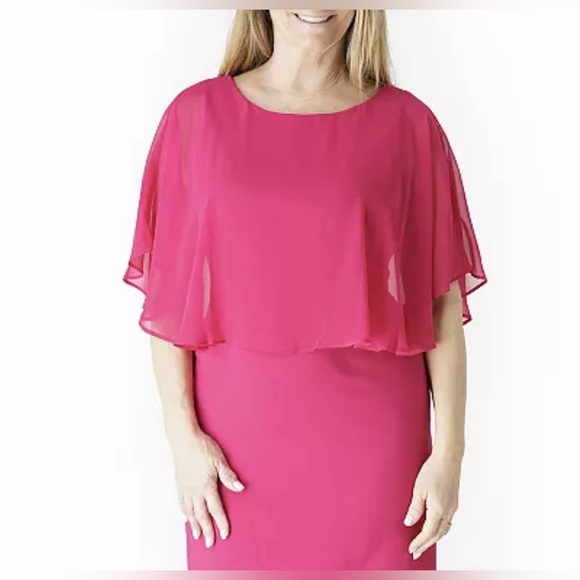 NWT Connected Apparel Caped Midi Dress Size 10P - Picture 4 of 7